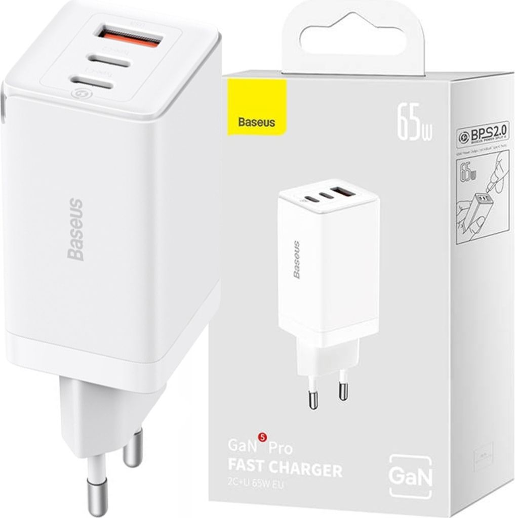 Baseus GaN5 Pro Universal White AC, USB Rychlé nabíjení Obrázek produktu 