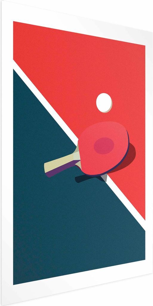 Posterpapier Poster - Table Tennis - Ball and Racket on a Table 21x30 cm Abstrakt i-B-10056-ao-a
