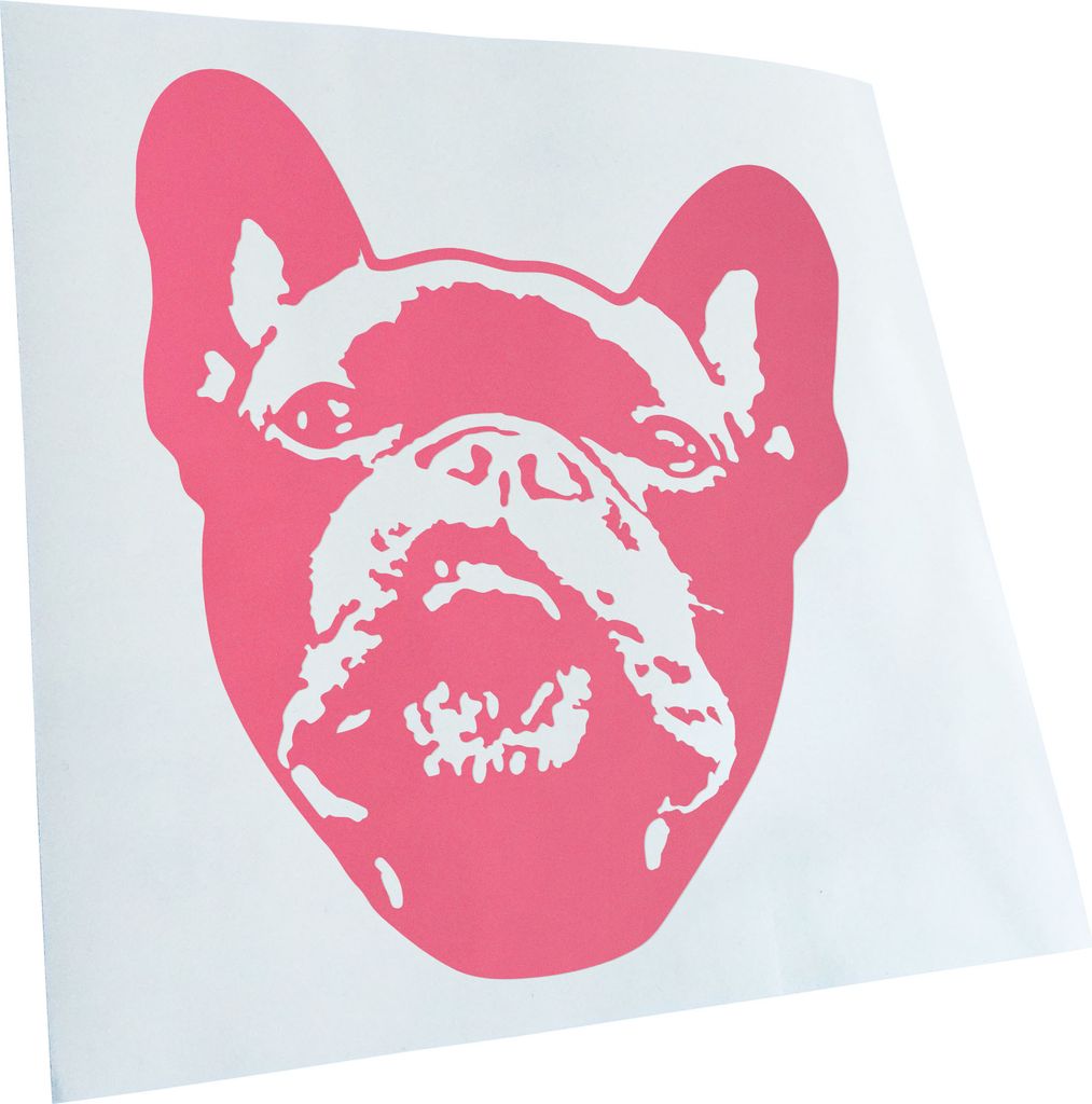 Kiwistar - Autoaufkleber - French bulldog Hund - Hellrosa - 30x25cm - Aufkleber für Auto, Laptop, Fahrrad, LKW, Motorrad mehrfarbig JDM Decal Racing