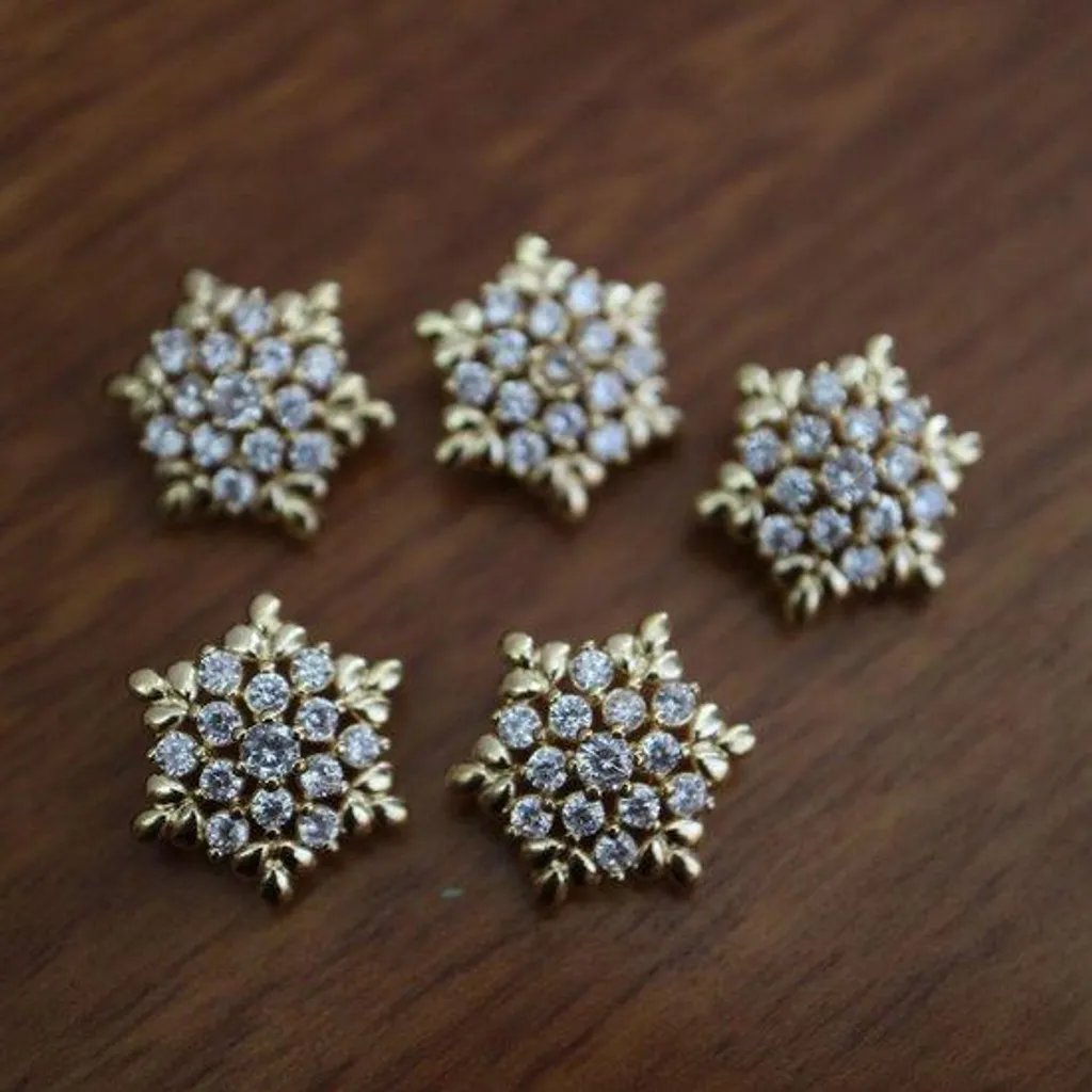 Boutons en cristal dorés pour personnaliser une robe de mariée ou soirée