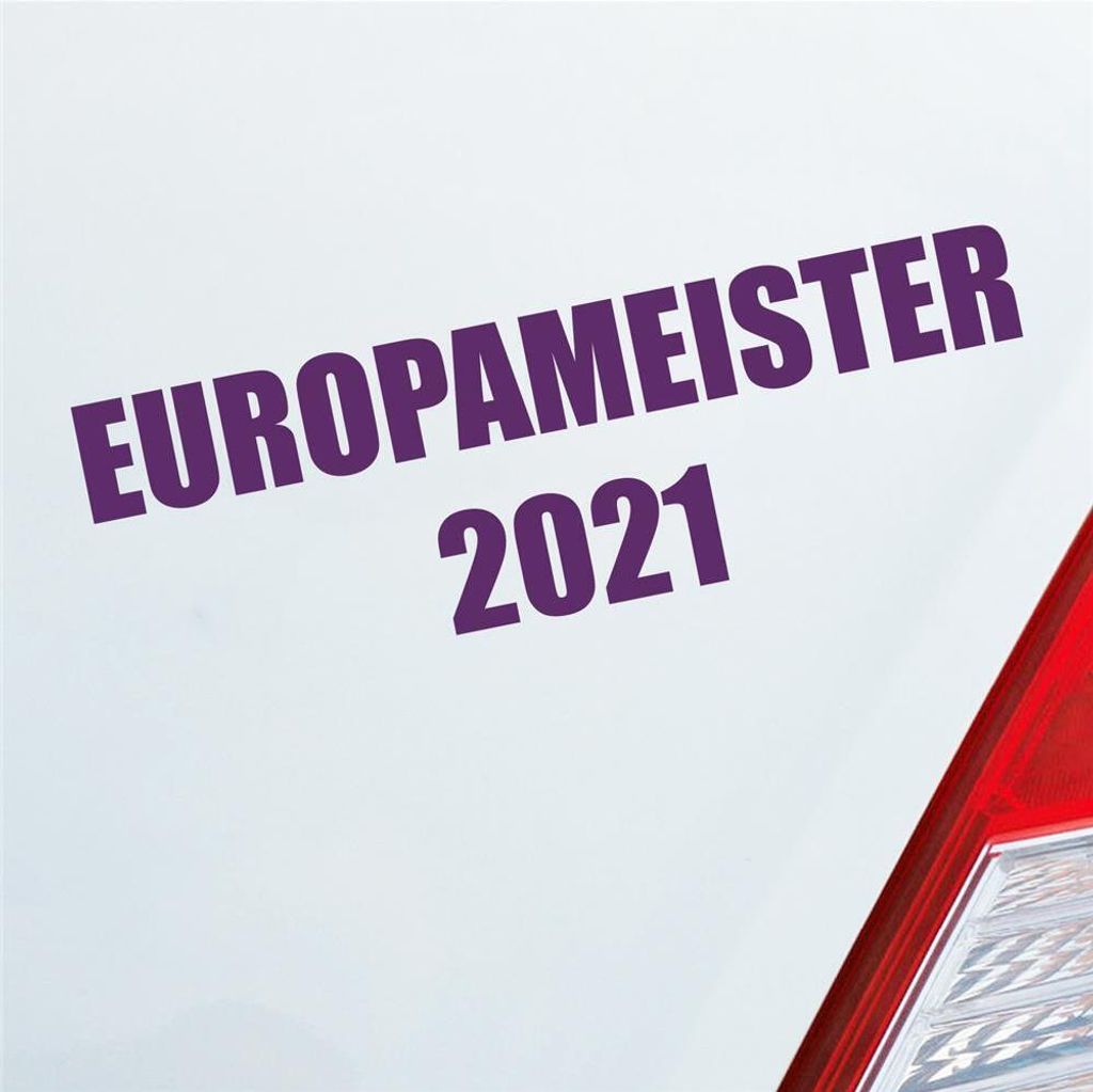 Auto Aufkleber Fußball Europameister 2021 19x10 cm Lila Sticker Heckscheibenaufkleber