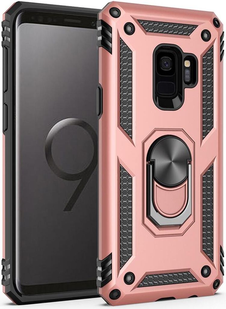 LaimTop Galaxy S9 Plus Hülle, Hybrid Robuste Rüstung Drehbarer Ring Halter Ständer Dual Layer Hard PC + TPU Stoßfest Schutzhülle für Samsung ...