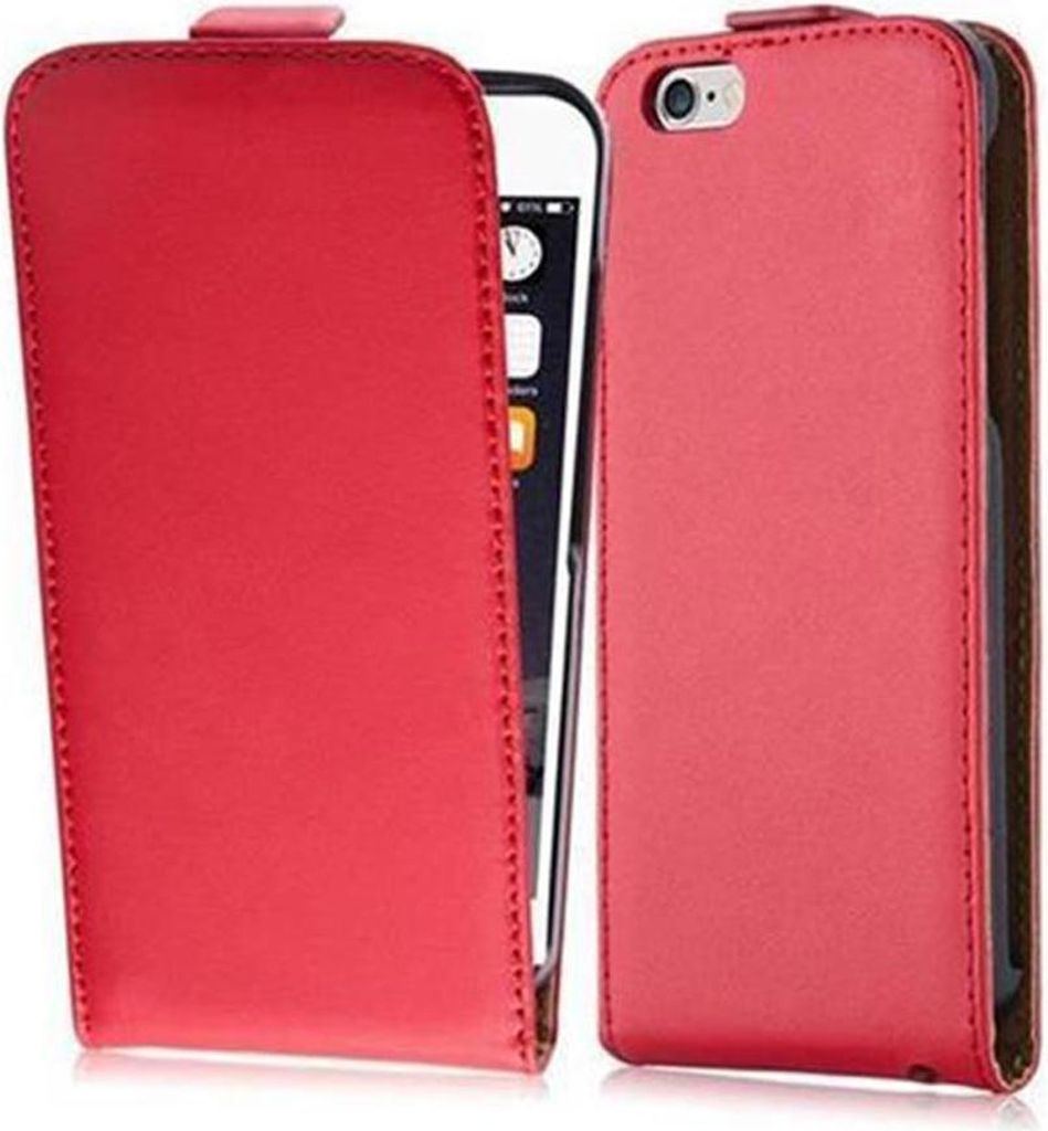 Cadorabo Hülle für Apple iPhone 6 / 6S Schutzhülle in Rot Flip Handyhülle Case Cover Etui Kunstleder