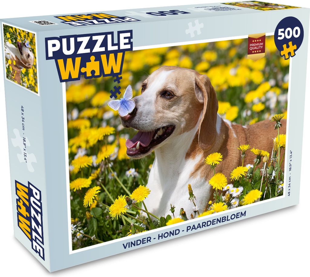 MuchoWow Puzzle 500 Teile Finder - Hund - Löwenzahn - 500 Teile - Kinder - Selberbauen - Puzzlespiele