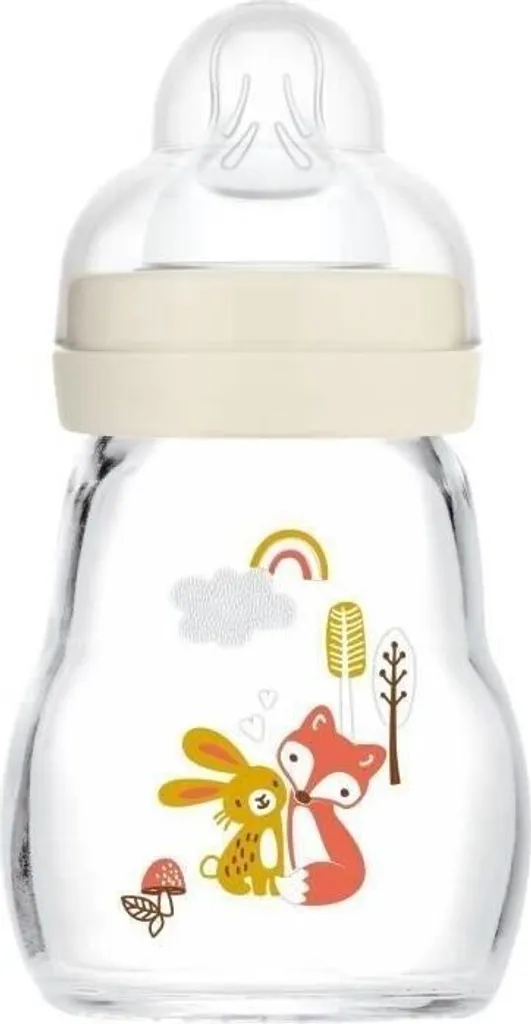 Biberon MAM 170 ml 0 mois+ Transparent sans BPA avec Valve Anti-Colique
