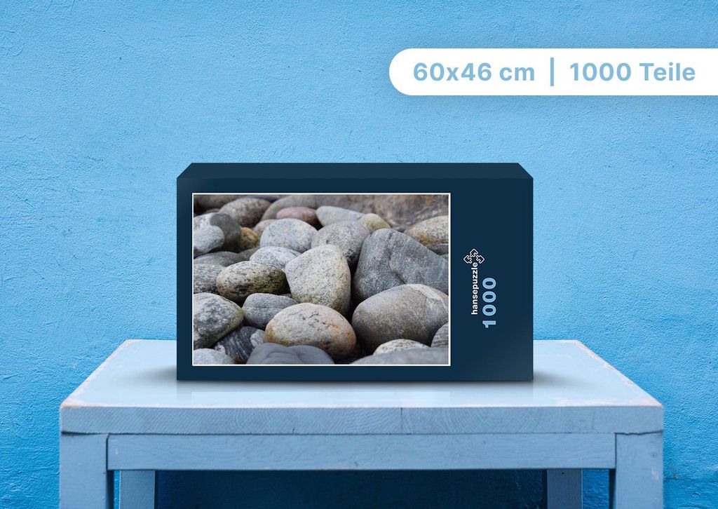 hansepuzzle 105974 - Steine Puzzle, 1000 Teile, Natur, 60,0 x 46,0cm mit hochwertiger Aufbewahrung, Kartonbox und wiederverschließbarem Beutel