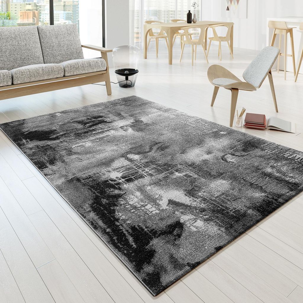 TT Home Wohnzimmer Teppich Kurzflor Soft Modern Abstrakte Produktbild 