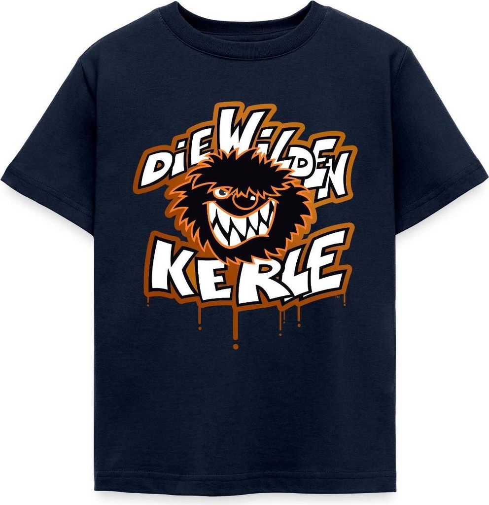 Spreadshirt Die Wilden Kerle Logo Tropfen Graffiti Kinder T-Shirt, 98/104 (3-4 Jahre), Navy