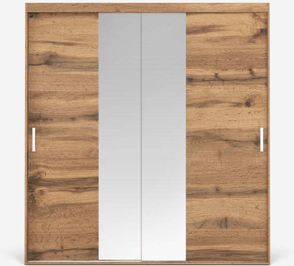 Vikk - Kleiderschrank Schiebeschrank, Schrank Rygge - Wohnzimmer, Flur, Schlafzimmer - Garderobenschrank mit Spiegel - Schiebetürsystem, robuste K...