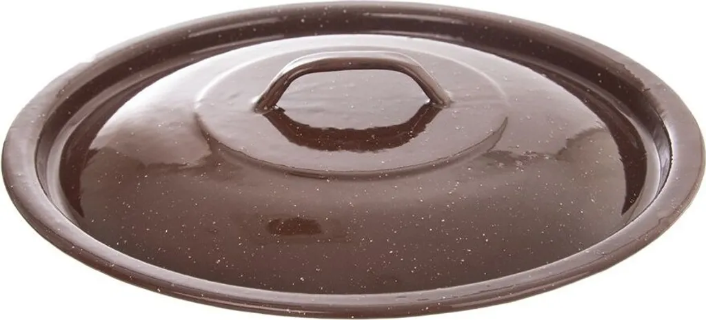 Couvercle de seau émaillé marron Orion 30 cm accessoire de rangement