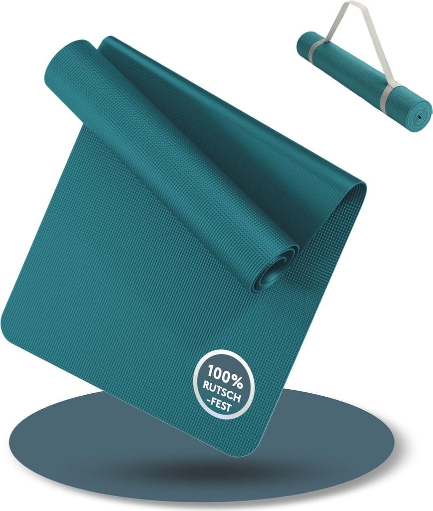 LILENO SPORTS Yoga Matte Türkis (180x60cm) inkl. Tragegurt Produktbild 