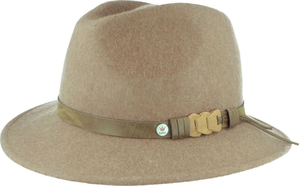 Balke weicher Outdoor-Hut mit Fransengarnitur Lederoptik in beige
