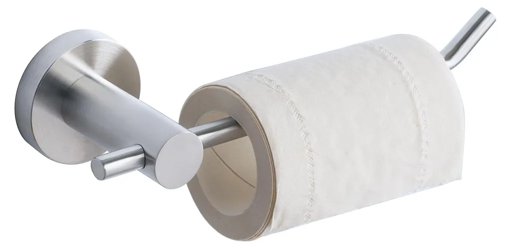 Porte-papier toilette inox 304 brossé 21 cm avec fixation à vis invisible