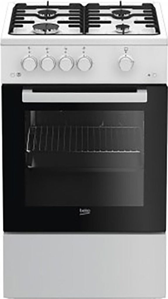 Beko FSG52020FW Küchenherd Freistehender Herd Gaskochfeld Schwarz Weiß