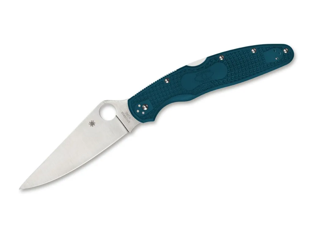 Couteau pliant K390 Spyderco Police 4 C07FP4K390 manche FRN bleu