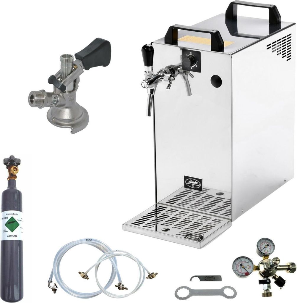 Bierkühler Bierzapfanlage 60 L - 1-leitig - KOMPLETTSET - KEG Kombi - CO2 0,5Kg