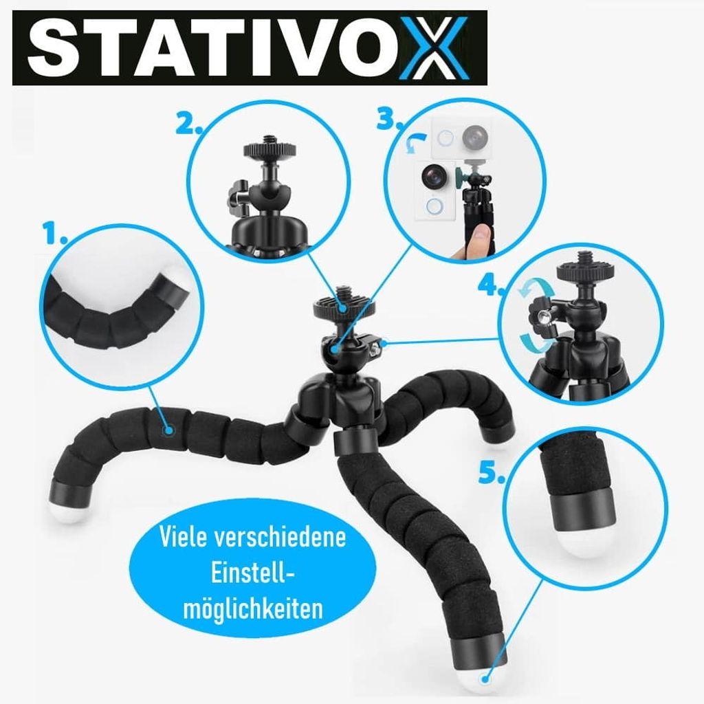 STATIVOX Smartphone Stativ flexibel Kamera mit Handy Produktbild 4
