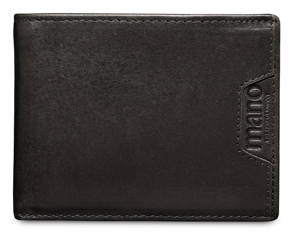 Porte-monnaie Cuir Noir Don Marco Mini Mano avec Fermeture à Rabat