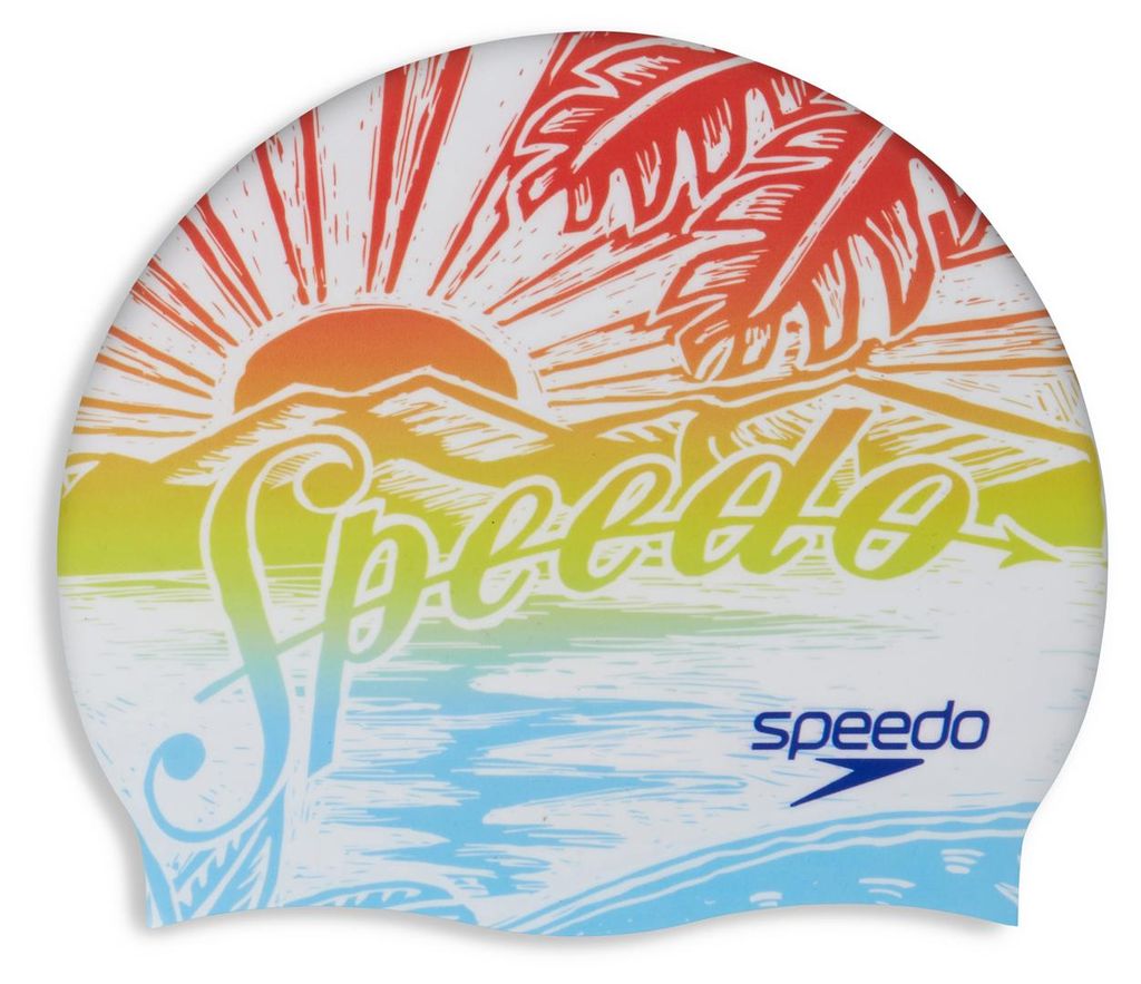 Silikon-Badekappe SLOGAN PRT CAP AU/AF/AM, Speedo