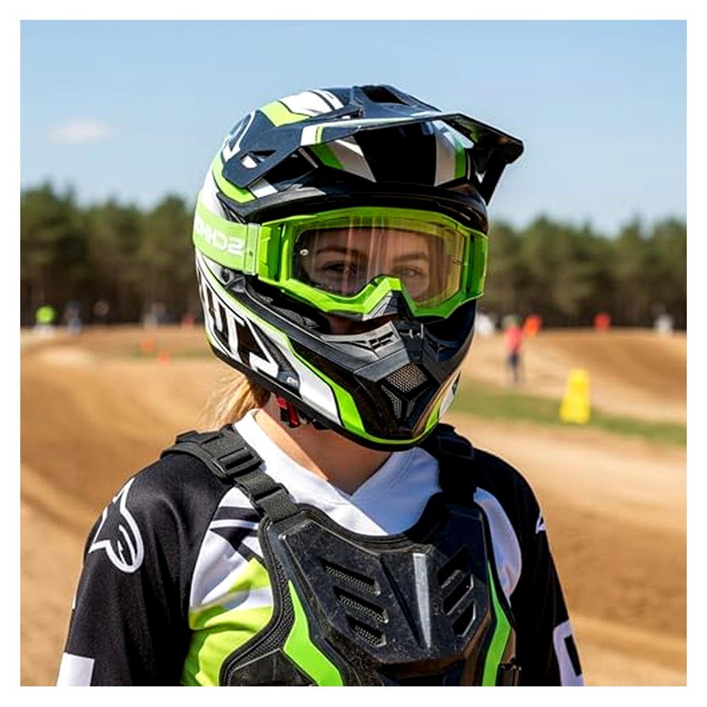 MX Neo Motocross Brille Klarglas Anti-Beschlag Wechselglas Silber