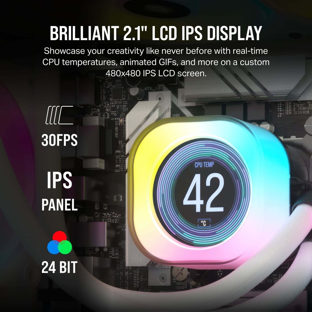 Modul LCD obrazovky CORSAIR WAK iCUE LINK AIO, biely Obrázok produktu 2