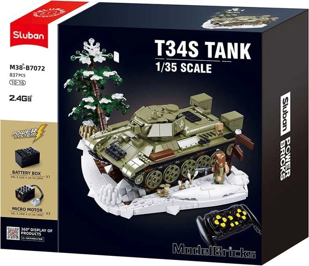 Fini les Maquettes Fixes : Tank T34/76 Télécommandé Sluban M38-B7072 à Construire - 2