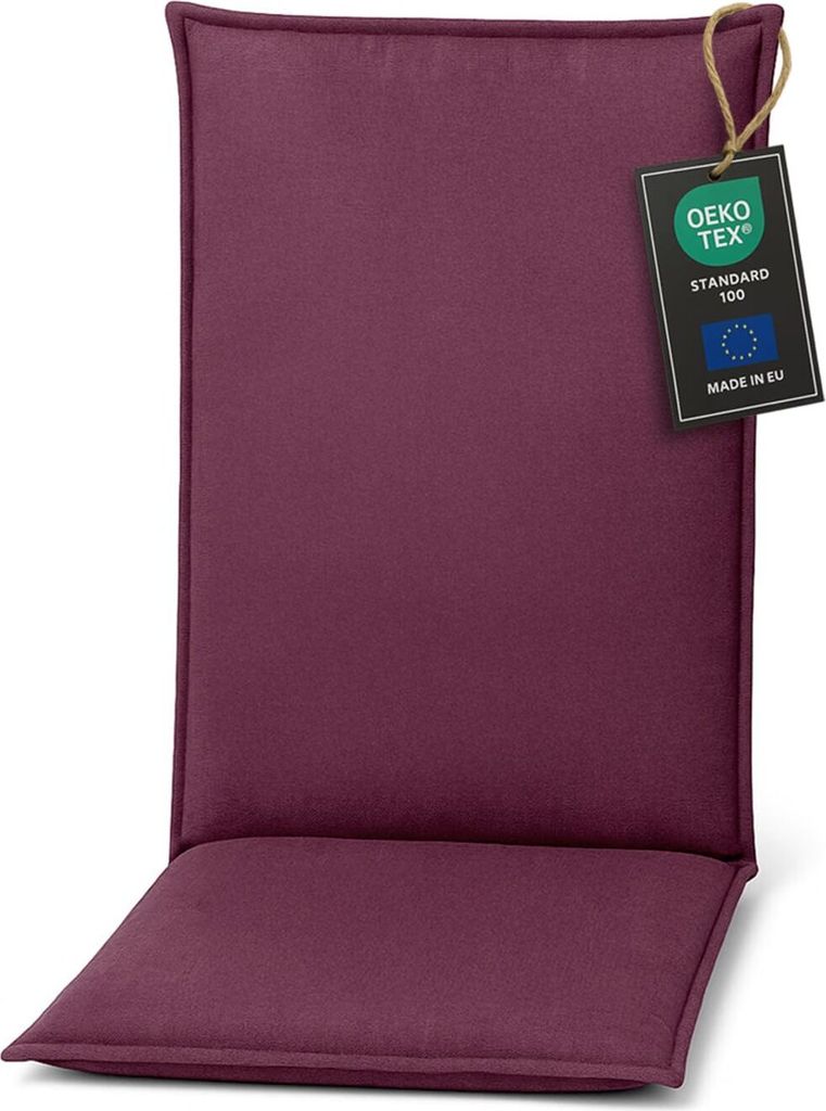 Pillows24 Sitzkissen Stuhl Outdoor - 120x50x8 cm / Pflaume Produktbild 