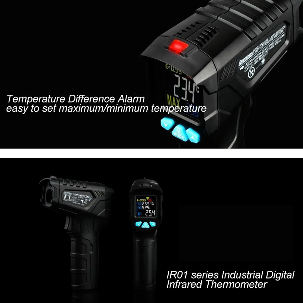 Thermomètre infrarouge pour cuisine, mécanique et maintenance -50 +800°C