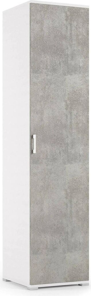 Dmora Mehrzweckschrank 1 Tür Aquilegia 45x195 cm Grau 4 Böden