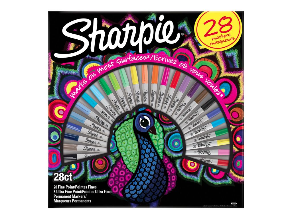 Sharpie Permanent Marker | Marker Stifte mit feinen und ultrafeinen Spitzen | exklusive Farben | 28er Set