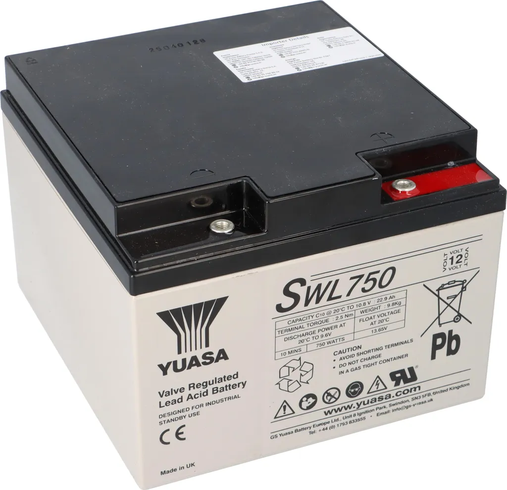 Batterie Yuasa SWL750 12V 25Ah Haute Puissance avec Durée de Vie 12 Ans