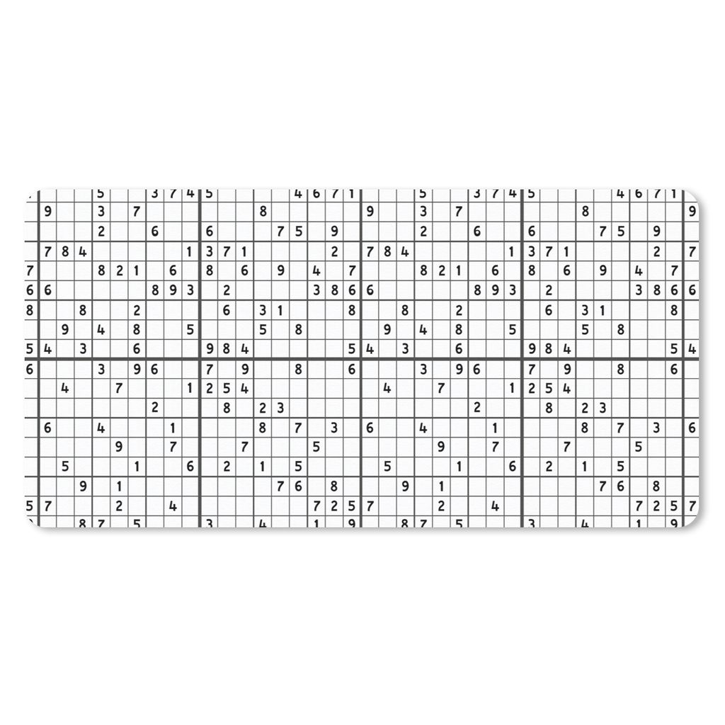 MuchoWow Schreibtischunterlage Sudoku - Puzzle - Muster 80x40 cm - XXL Mauspad - Gaming Mauspad