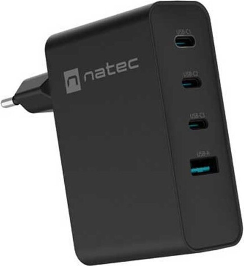 NATEC NUC-2234 Ladegert de Mobile Device Charger Laptop, Smartphone Black Power alterna Fast Charging Indoor