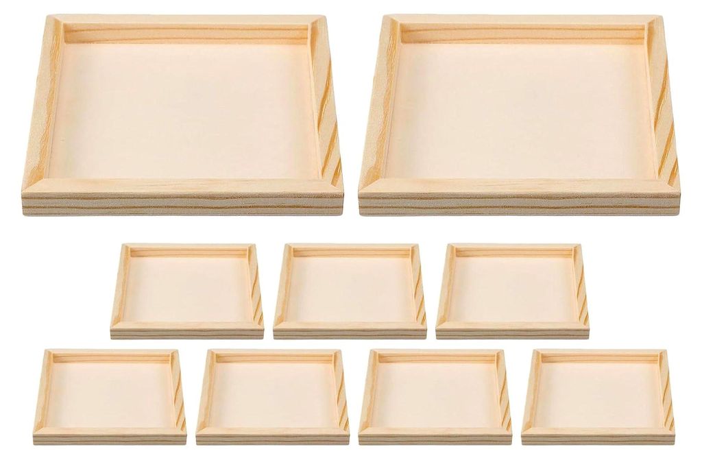 Leere stapelbare Malpalette, 9 Stück, selbstgemacht, Puzzle-Sortiertablett für wiederverwendbare Aktivitätstabletts und Farbschalen für Bastel-...