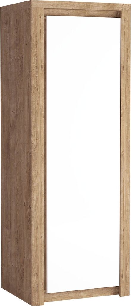 MIRJAN24 Kleiderschrank Livinio L-2, Drehtürenschrank, Stilvoll Schrank, Kolektion (Farbe: Ribbec / Weiß Hochglanz)