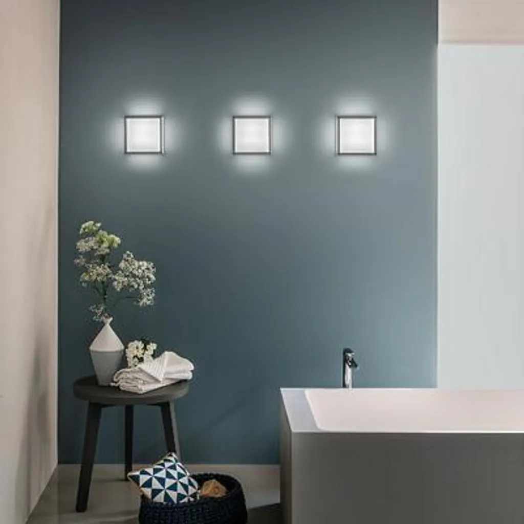 Luminaire LED Extérieur IP54 Plafonnier Design Carré Gris de 25 cm