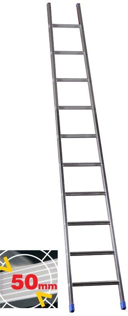 Échelle simple antidérapante rigide contre le vertige 12 marches 3,60 m