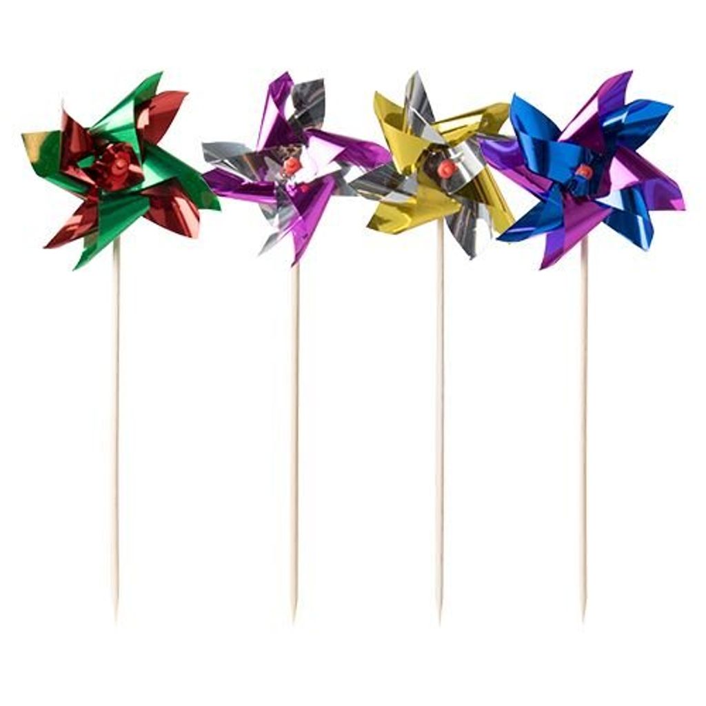 Papstar Partypicker 17,5 cm farbig sortiert "Windmühle". 6 x 100 Stück