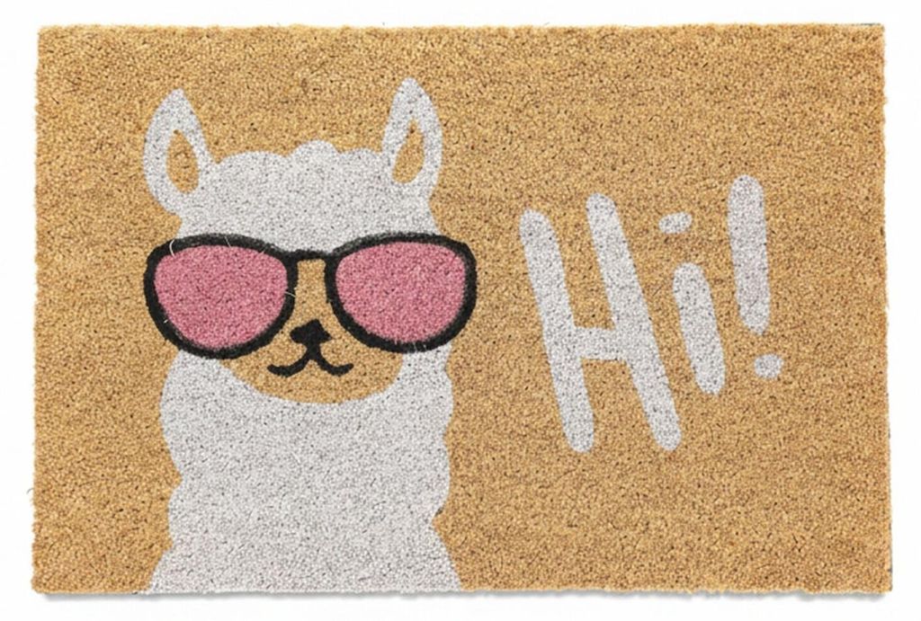 Tapis d'entrée Relaxdays Lama, en fibre de coco, 60 x 40 Image du produit 