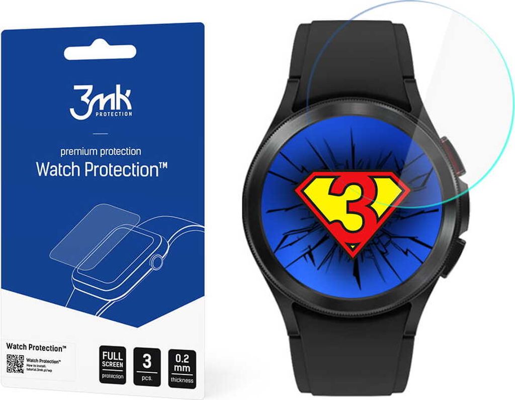 3mk Display Hybridglas Watch Protection für Samsung Galaxy Watch 4 Classic 42mm 0,2mm (3 Stück)