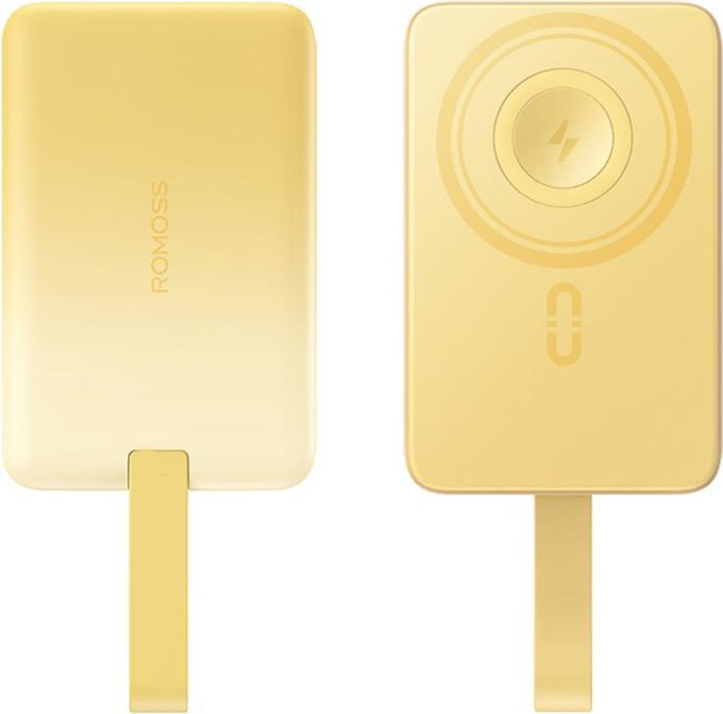 Romoss WM010-191 Magnetische Powerbank 10000mAh 30W, Wireless, 37Wh, Integriertes Kabel, 3 Eingänge & 3 Ausgänge, Schnelllade-Externe Batterie (B...