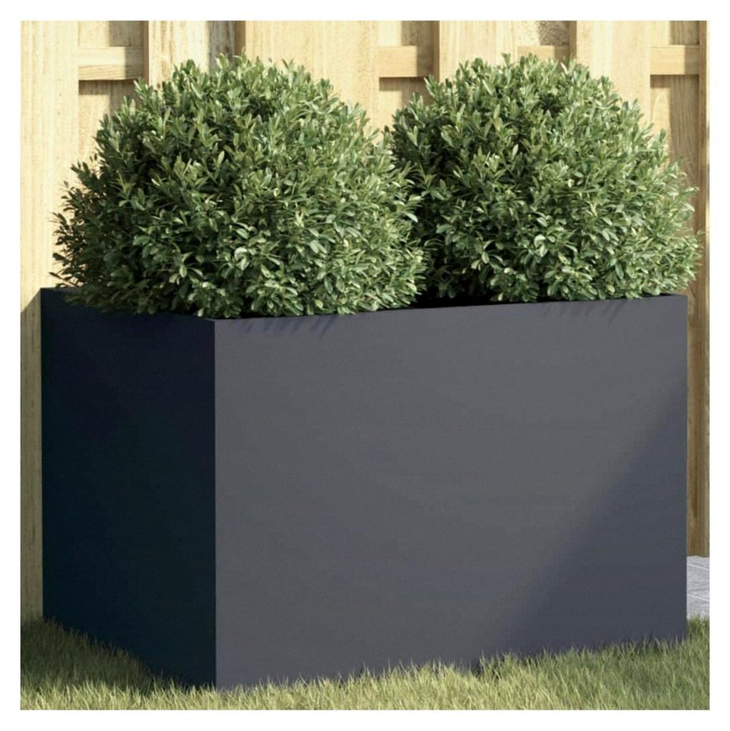 Mokuyard Pflanzkästen Anthrazit 62x47x46cm Stahl für den Anbau von Gemüse, Blumen und Kräutern
