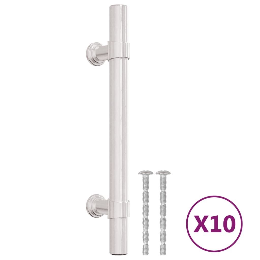 Möbelgriffe 10 Stk. Silbern 96 mm Edelstahl