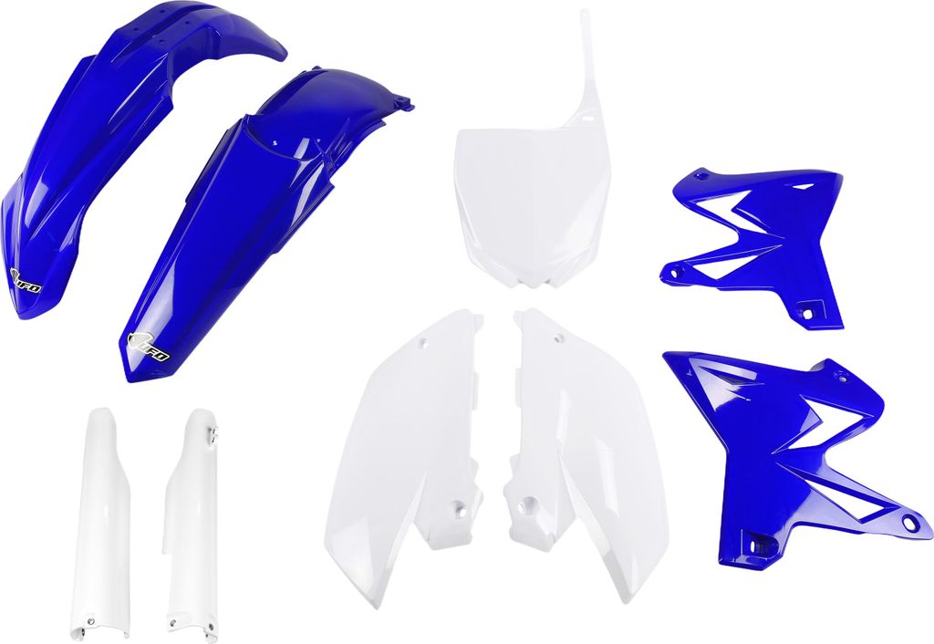 Verkleidungskit UFO PLAST 9-teilig Verkleidungssatz Kunststoff mit Gabelschutz für Yamaha YZ WR 125 / 250 ccm Bj. 2005 - 2007, Farbe:blau / weiß