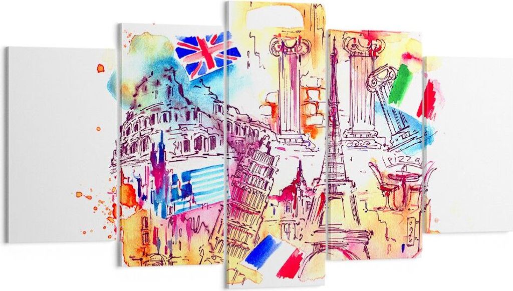 Bild auf Leinwand - Leinwandbild - Reisen Europa Geschichte Schloss - 160x85cm - Wand Bild - Wanddeko - Leinwanddruck - Bilder - Kunstdruck - Leinw...