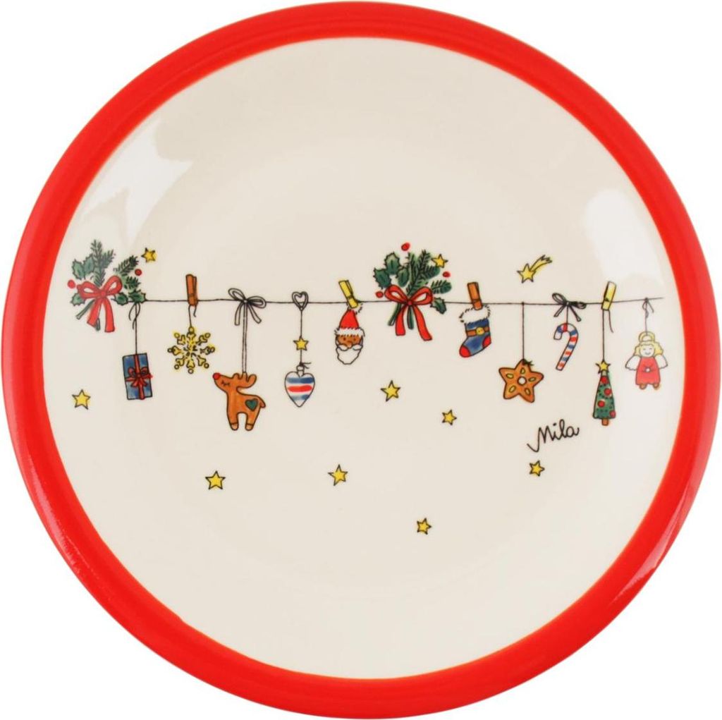 440s-Exklusiv Mila Keramik-Teller Es Weihnachtet sehr
