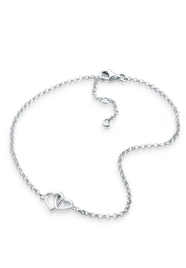 Elli Fußschmuck Herz Heart Liebe Verschlungen 925 Silber Silber