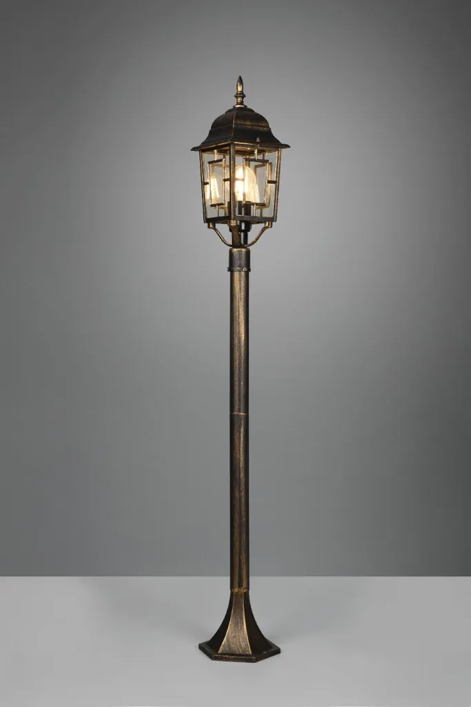 Lampadaire extérieur Trio Volturno 100 cm aluminium noir culot E27 60W