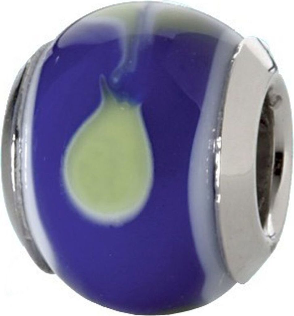 CEM Beads Glaskugel blau 925/-Silber CD704