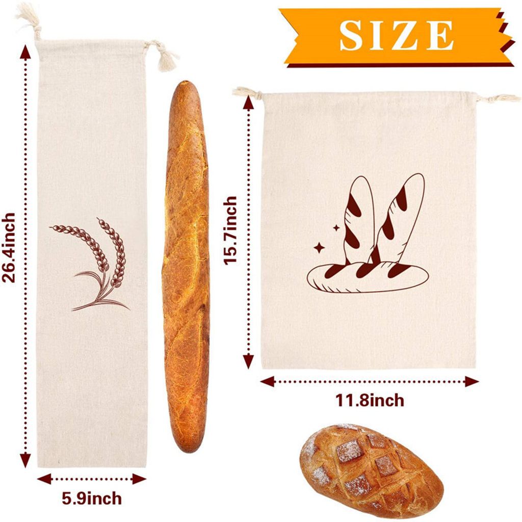 5er Brotkörbe, Brotbeutel Leinen, BrottüTen, Brotbeutel Produktbild 3